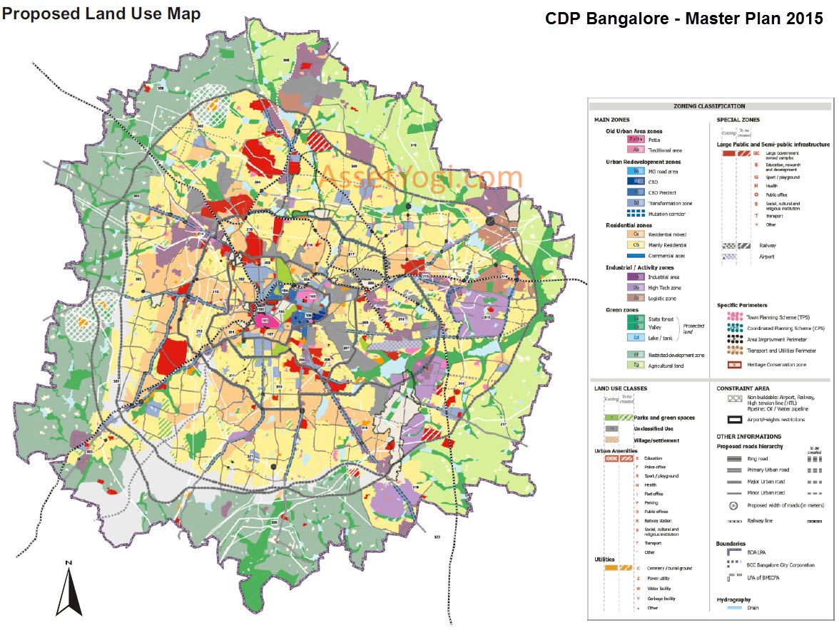 Cdp Bangalore Master Plan 2015 Map 