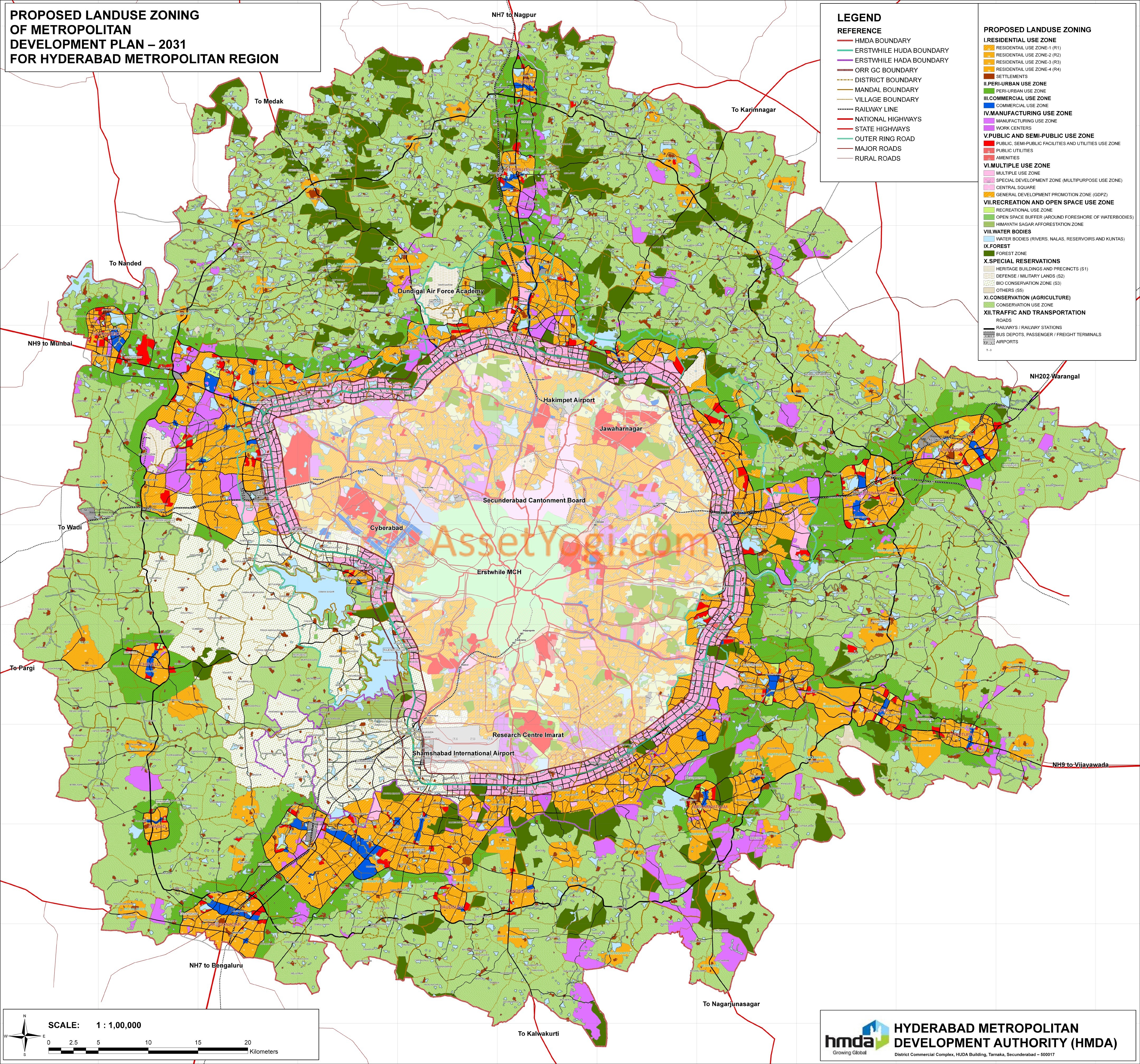 Greater Hyderabad Area Map Hmda Master Plan 2031 (Hyderabad) - Map, Summary & Free Download!